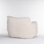 Ivory White Soft Teddy Fabric Tufted Foam Bean Bag Chair with Memory Sponge - Grand Goldman Shop