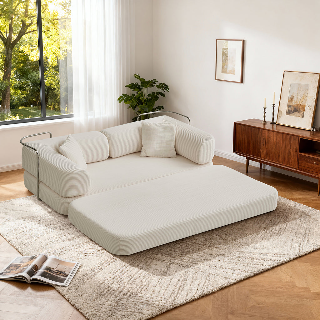 Floor Couch,Compressed Sofa,Convertible Floor Sofa Bed with Convertible Blanket Pillow,Enhanced frame stability,Comfy Couch Lounge Sleeper Bed,for Living Room Bedroom - Grand Goldman Shop