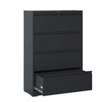 Modern Black 4-Drawer Lateral File Cabinet with Lock, Metal Filing Cabinet for Legal/Letter/A4/F4 | Premium Home Decor - Gran