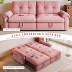 W3820S00026, a 77-inch convertible sofa bed, and a 2-in-1 piece suitable for both sitting and lying. Made of cloud-like fabric, it is applicable to living rooms, bedrooms and apart - Grand Goldman Shop