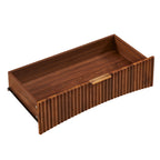 Fluted 3 Drawer Dresser Set of 2, Mid-Century Modern Tall Chest of Drawers with Vertical Grooved Design, Solid Wood Storage Cabinet with Metal Handles for Bedroom Living Room, Walnut - Grand Goldman Shop