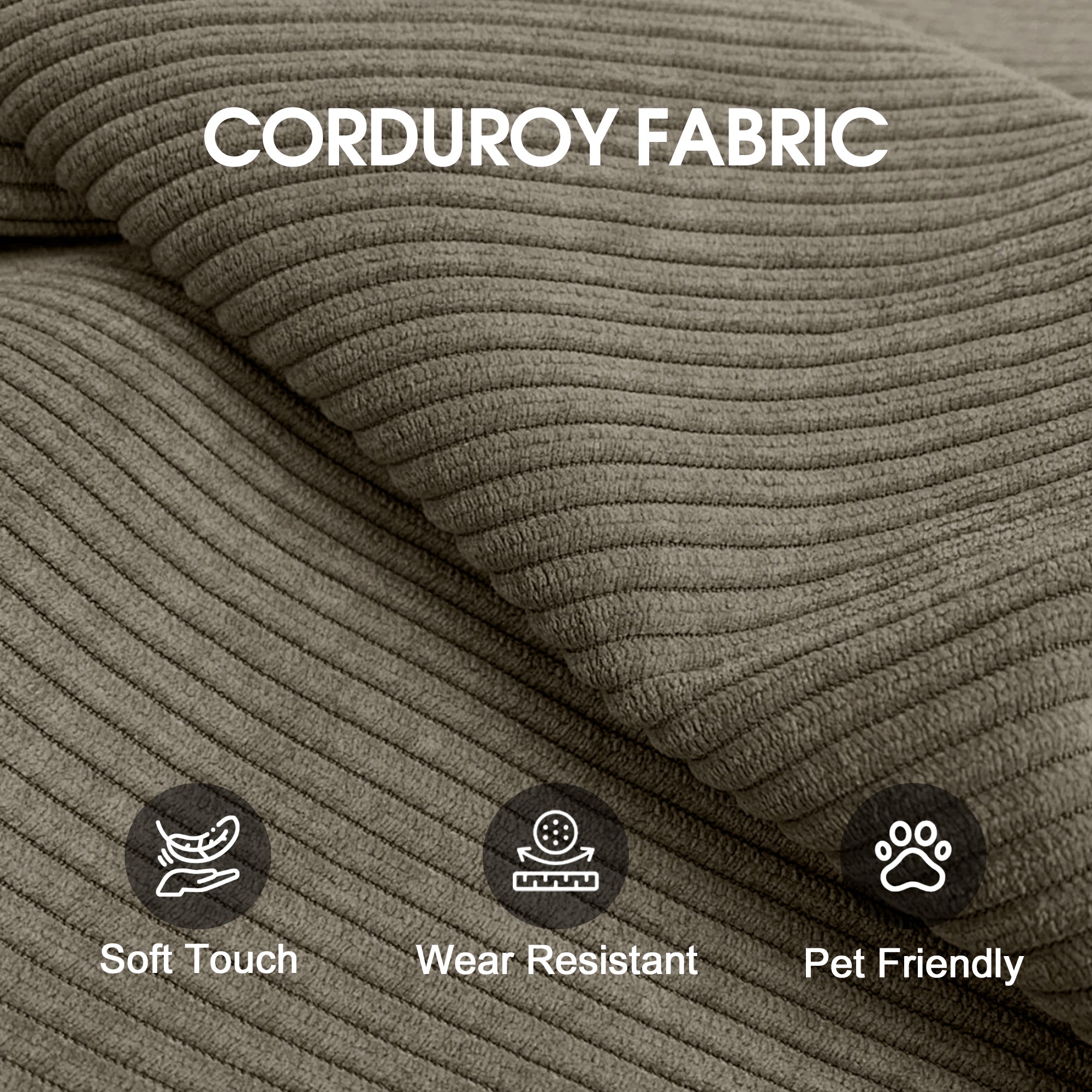 78.8' Compression Sofa,Convertible Floor Sofa Bed-with Pillow Back Support Armrest,Comfy Futon Couch Sleeper Bed,Loveseats Boneless Modular Sectional Sofa,Corduroy fabric,for Living Room,Bedroom,Camel - Grand Goldman Shop