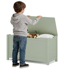 Kids Wooden Toy Box Storage with Safety Hinged Lid for Ages 2+ (Sage) | Premium Home Decor - Grand Goldman
