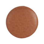 Upholstered Round Ottoman,PU Leather, Cognac Brown - Grand Goldman Shop