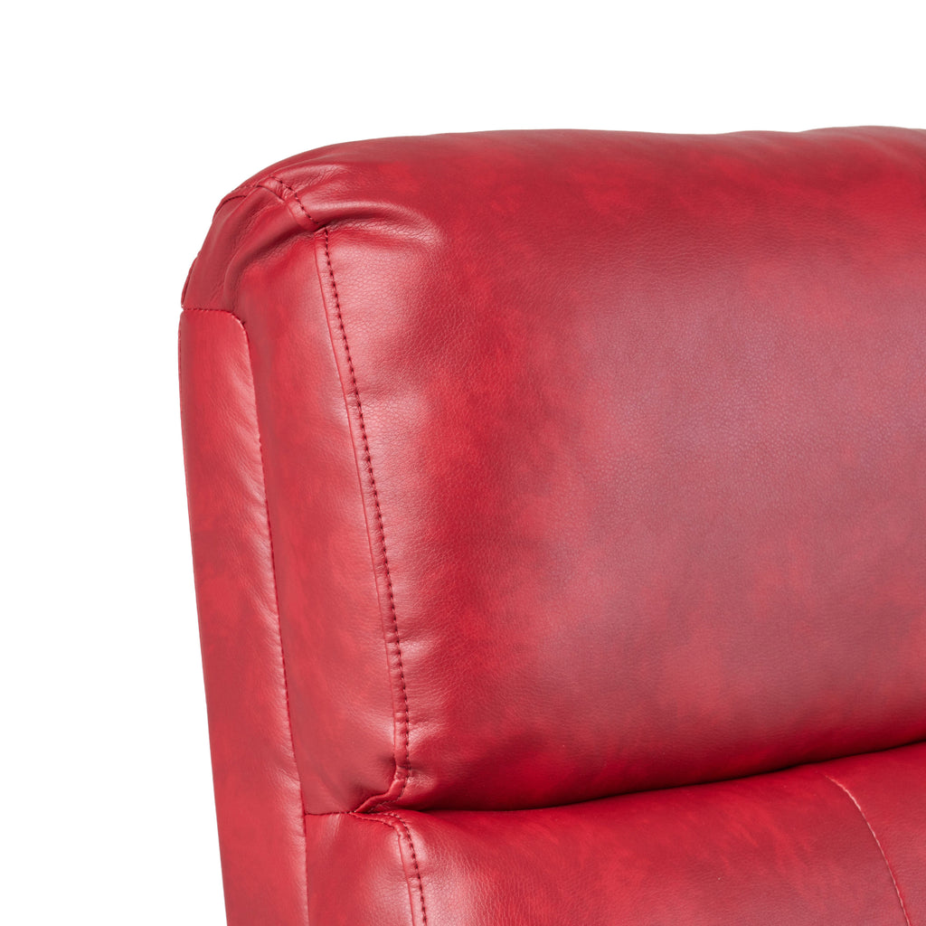 Contemporary Red PU Recliner Chair with Lever Mechanism - Grand Goldman Shop
