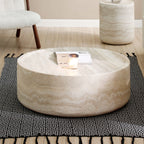 31.49''  Faux MARS Pattern Coffee Tables for Living Room Round Tea table for Living Room, No Need Assembly. - Grand Goldman Shop