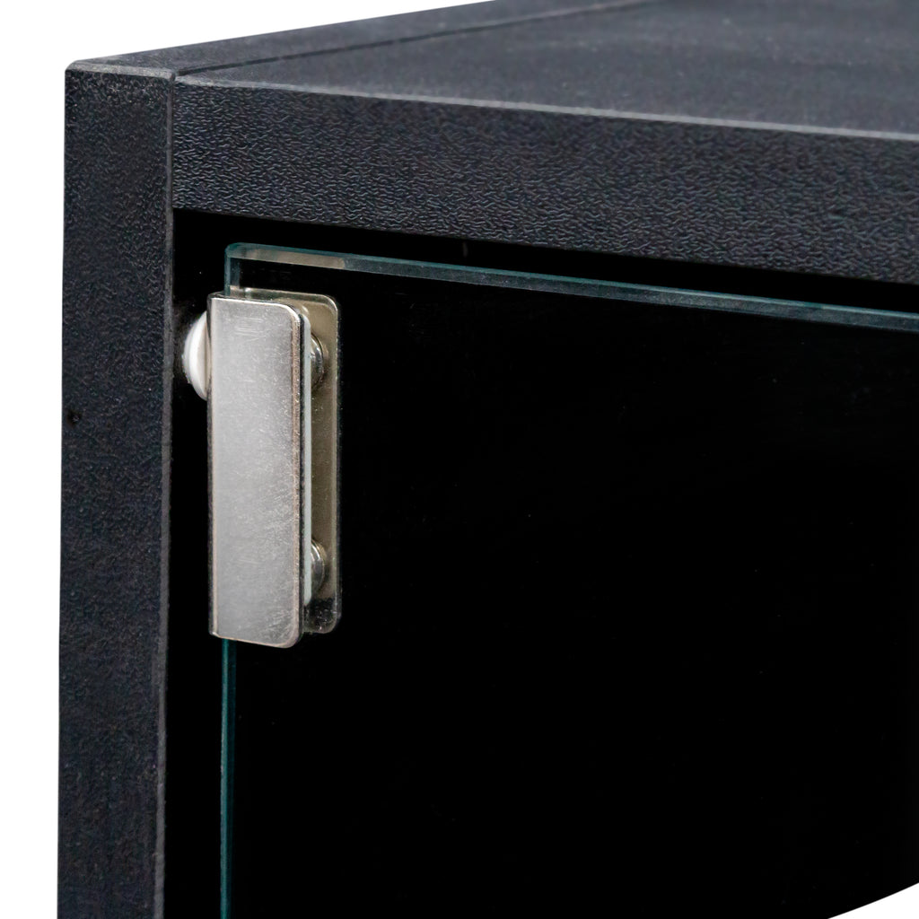 Black Glass Door Shoe Box Shoe Storage Cabinet  With RGB Led Light - Grand Goldman Shop