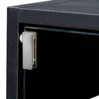 Black Glass Door Shoe Box Shoe Storage Cabinet  With RGB Led Light - Grand Goldman Shop