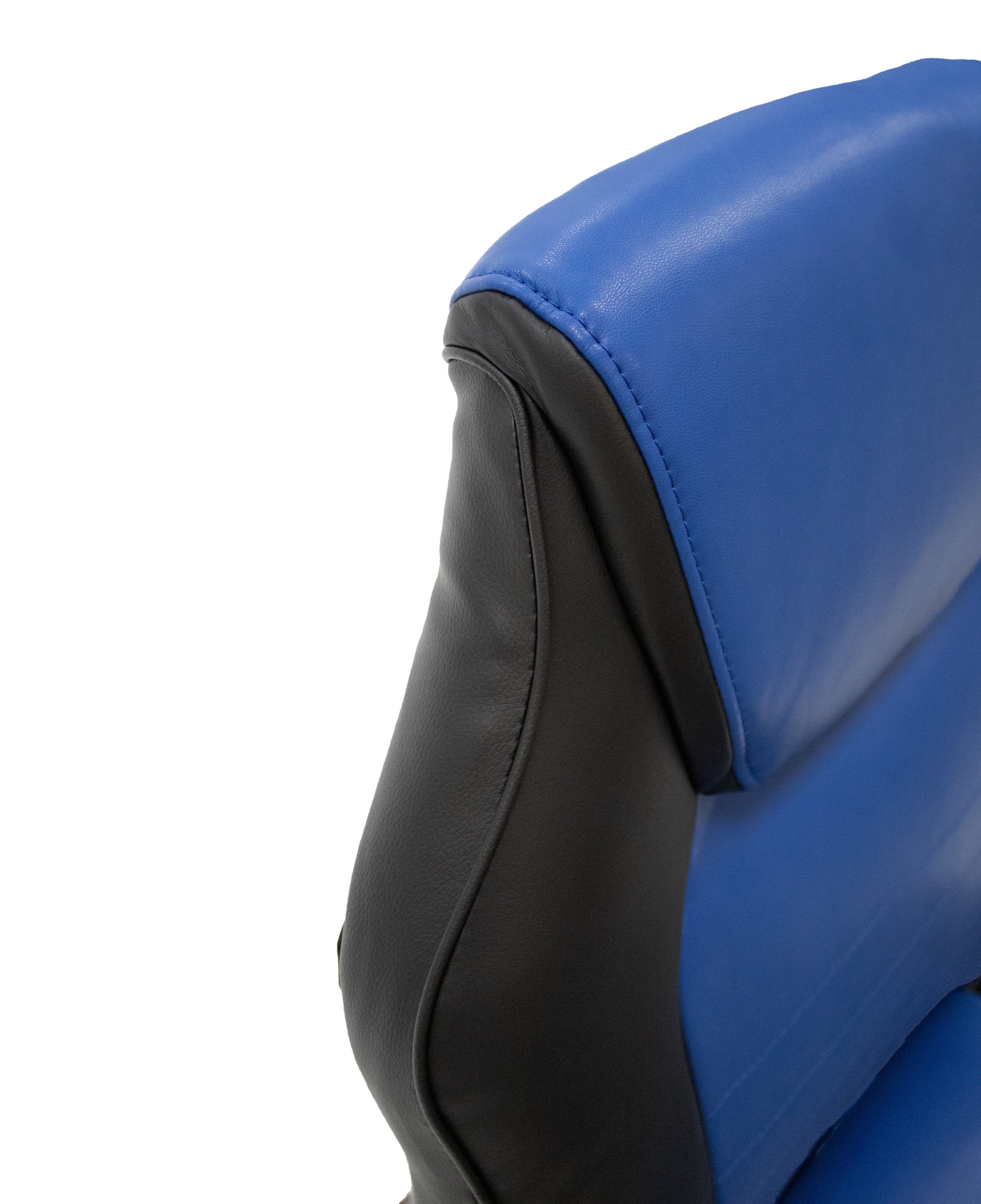 Office Chair Adjustable Height Office Chair Blue and Black Faux Leather - Grand Goldman
