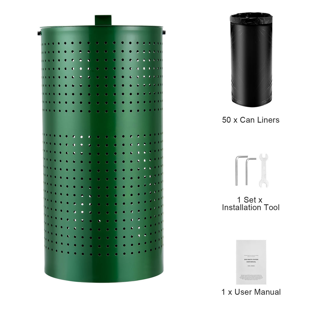 Dog Poop Trash Can 11.5 Gallons Weather-Resistant Dog Waste Bin with Lid - Grand Goldman Shop
