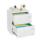 White Metal Lateral File Cabinet with Lock, 3 Drawers for Office/Home, Anti-Tip Design - Grand Goldman