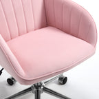 TY Ergonomic Office Chair, Baby Pink Velvet Adjustable Swivel Chair with Lumbar Support for Home or Bedroom Use - Grand Goldm