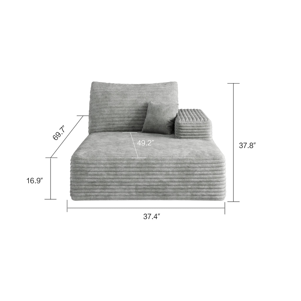 Y119-L-SLEEPER-GREY sofa left sleeper grey - Grand Goldman Shop