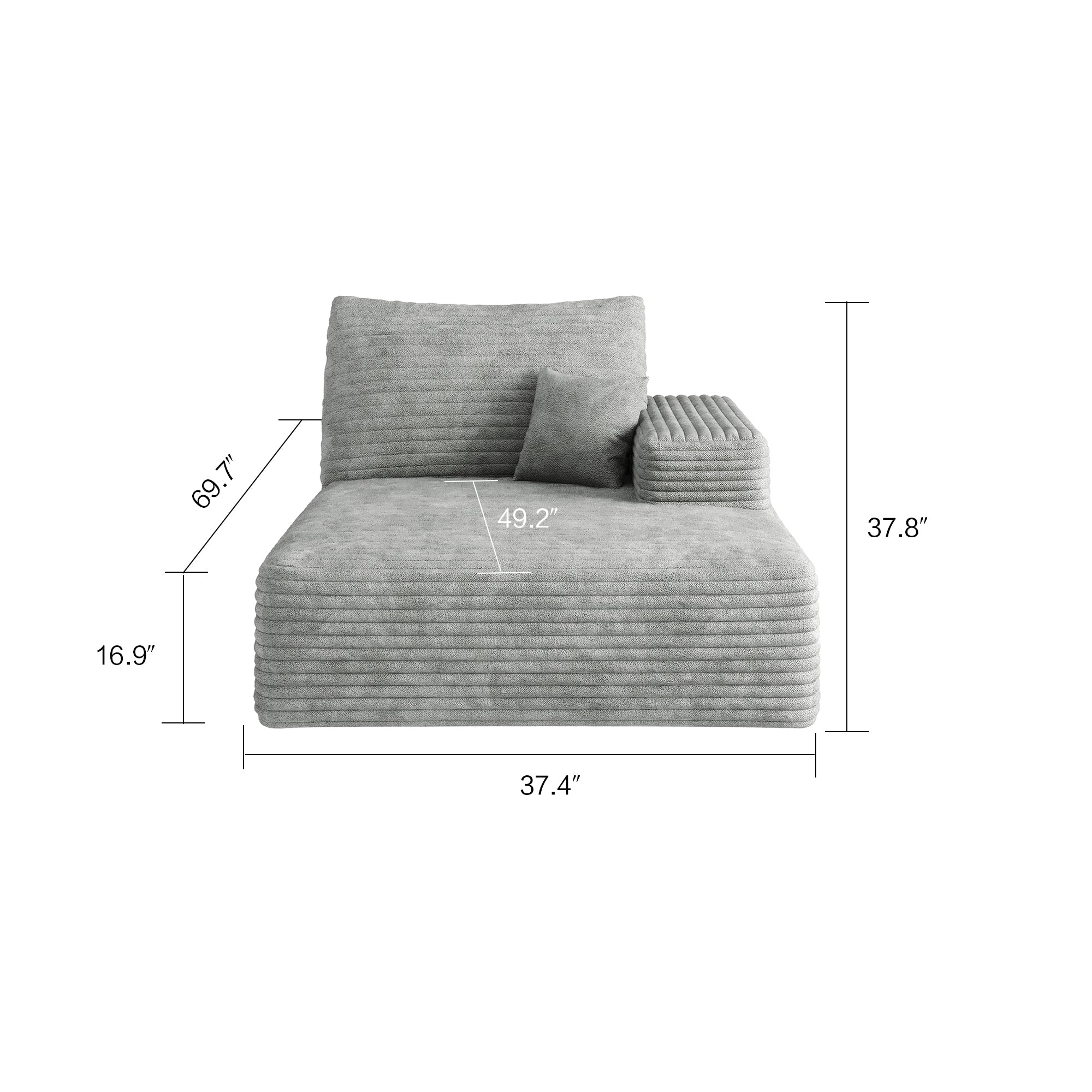 Y119-L-SLEEPER-GREY sofa left sleeper grey - Grand Goldman Shop