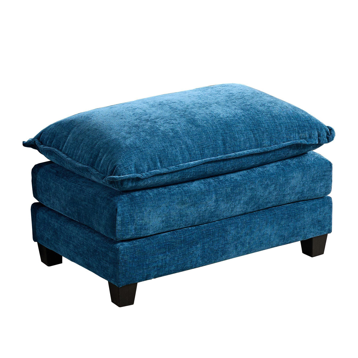 Cloud Sofa Ottoman only, Modern Sectional Couch, for Living Room Bedroom and Apartment, Comfy Double Layer Upholstered Seat Cushion, Breathable Chenille Fabric, Blue - Grand Goldman Shop
