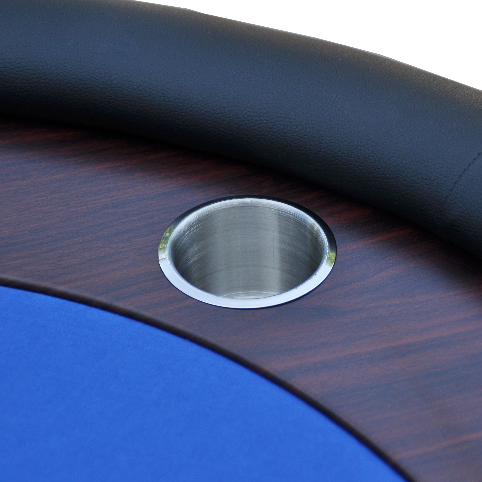 Stylish 96' Poker Table Model 16367 with U Shape Legs, Drox Box, Chips Tray Blue - Available at Grand Goldman