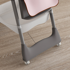 Adjustable Baby High Chair 0-6 Years – Portable Infant Feeding Seat with Safety Belt, Silent Lockable Wheels, Pink - Grand Goldman Shop