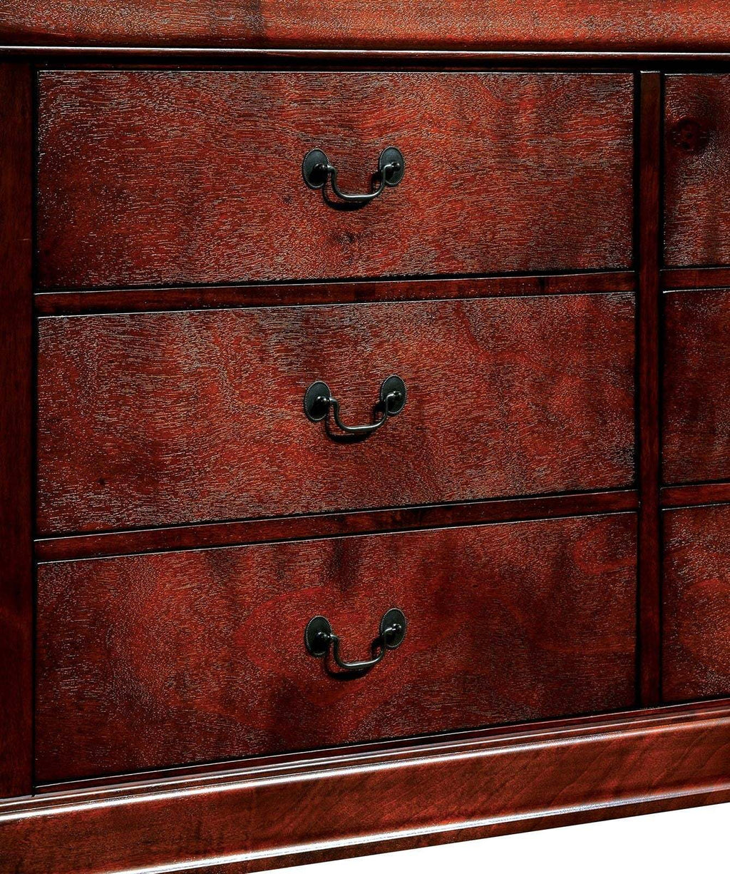 1pc Nightstand Cherry Finish Louis Philippe Solid wood English Dovetail Construction Antique Nickle Hanging Pulls - Grand Goldman Shop