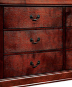 1pc Nightstand Cherry Finish Louis Philippe Solid wood English Dovetail Construction Antique Nickle Hanging Pulls - Grand Goldman Shop