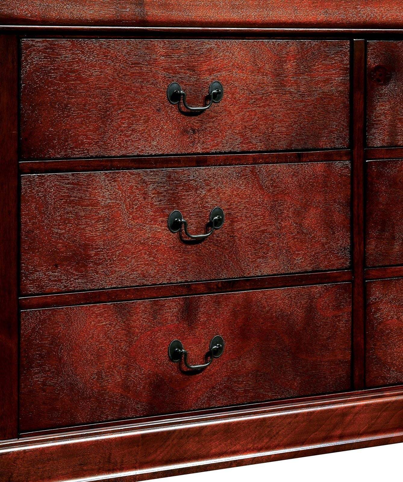 1pc Nightstand Cherry Finish Louis Philippe Solid wood English Dovetail Construction Antique Nickle Hanging Pulls - Grand Goldman Shop