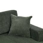3-Piece Corduroy Double-Chaise Sectional Sofa – Green - Grand Goldman Shop
