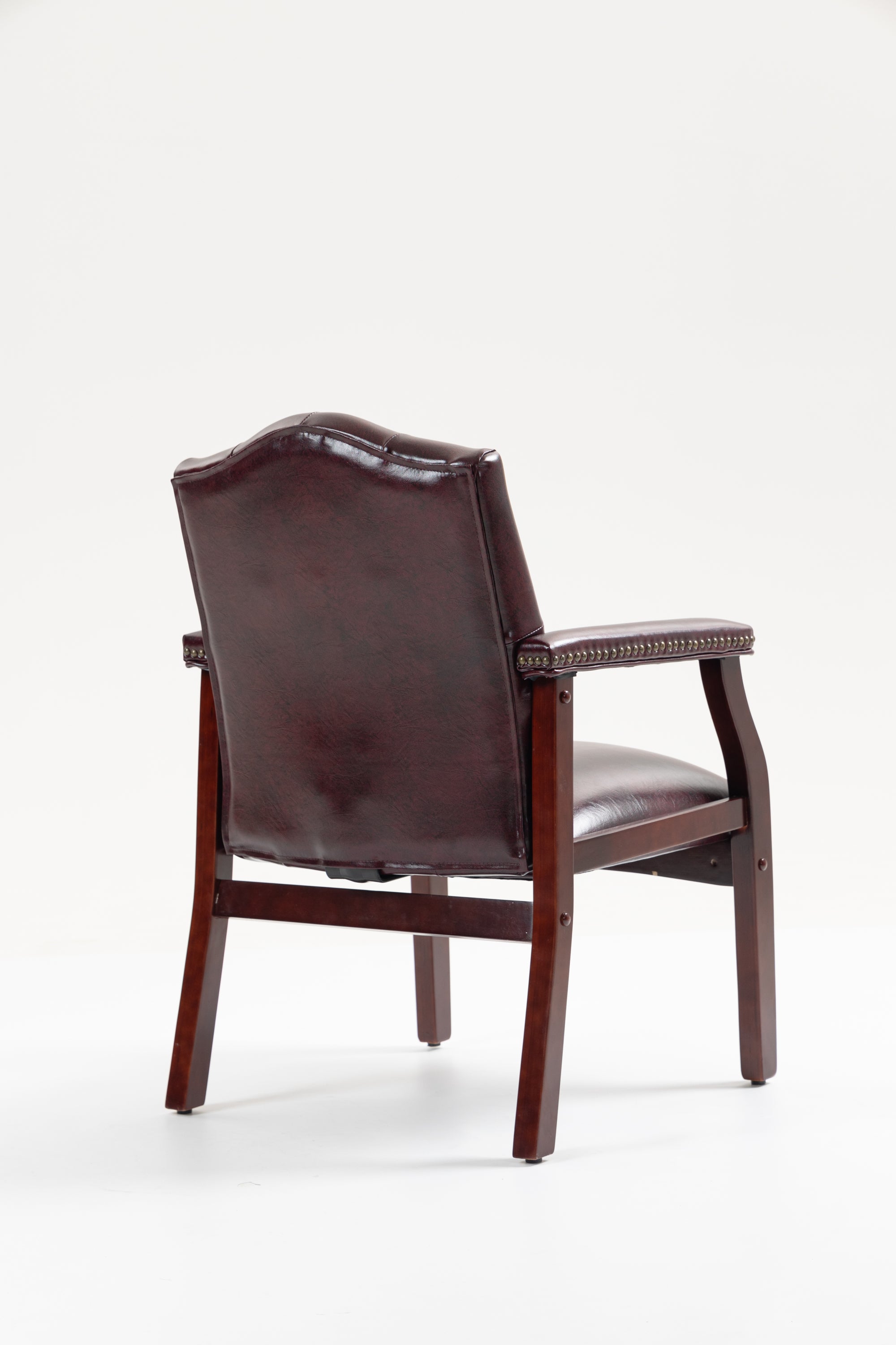 Leather Reception Guest Chairs  W/Padded Seat and Arms Ergonomic Mid-Back Office Executive Side Chair for Meeting Waiting Roo