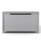 Kids Wooden Toy Box Storage with Safety Hinged Lid for Ages 2+ (Gray) | Premium Home Decor - Grand Goldman