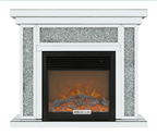 10 inches wide X 10 inches deep X 32 inches high English inch acrylic diamond mirror wall furnace frame with two side pillars, independent fireplace frame with built-in filling material: acrylic high - Grand Goldman Shop