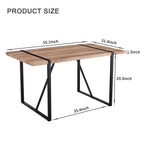Rustic Industrial Rectangular Wood Dining Table For 4-6 Person, With 1.5' Thick Engineered Wood color Tabletop and Black Metal Legs,Desk For Kitchen Dining Living Room, 55.1' x 31.4'x 29.9'1529W115172 - Grand Goldman Shop