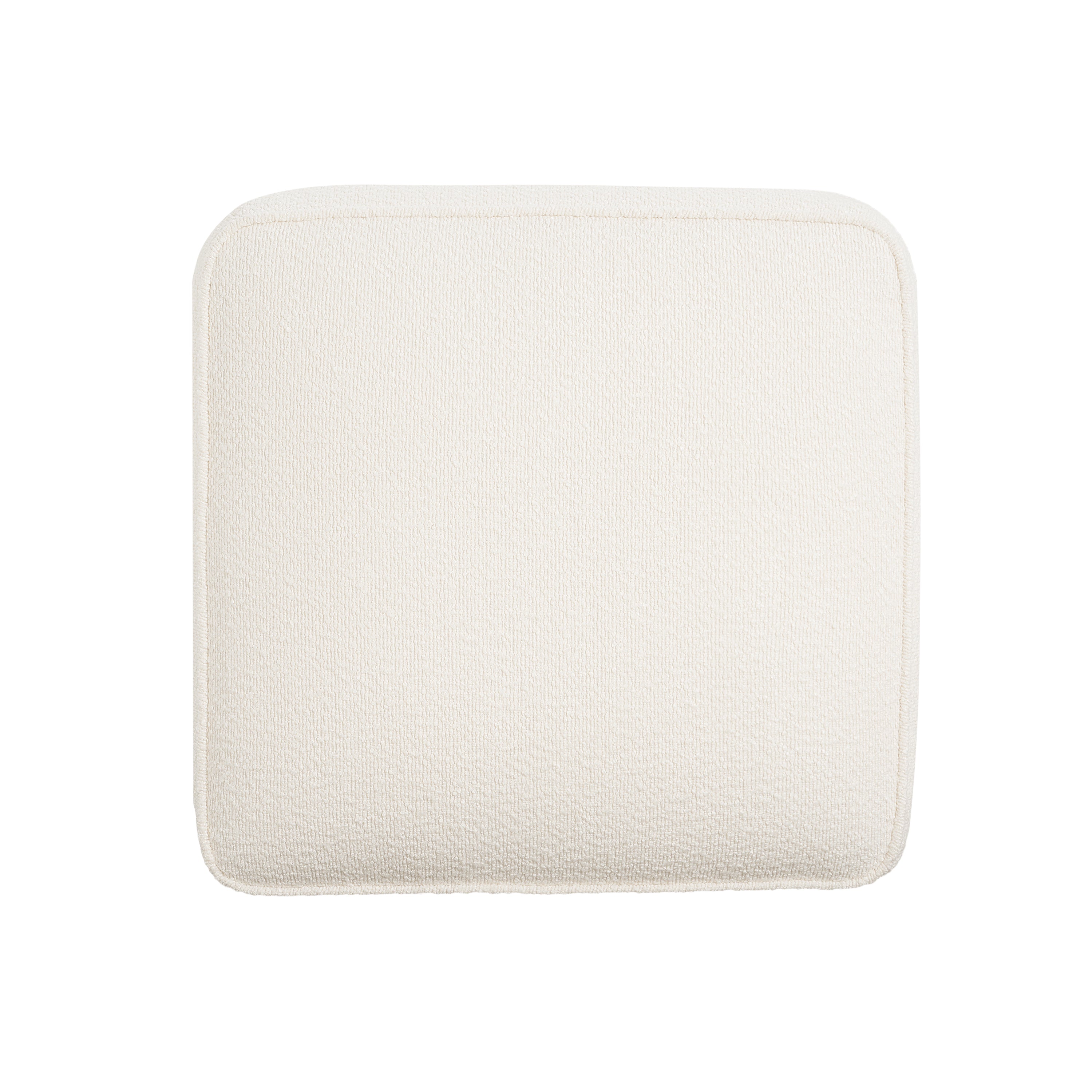 Upholstered Square Ottoman,White,Boucle - Grand Goldman Shop