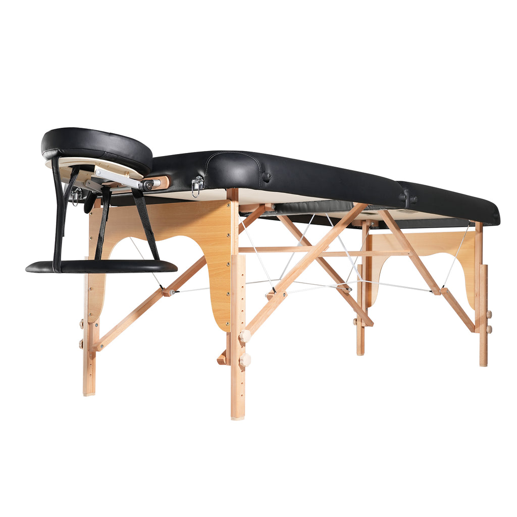 Professional Wide Massage Table 30' W, Heavy Duty Folding Massage Table,  8-Level Height Adjustable Facial Salon Tattoo Bed, 