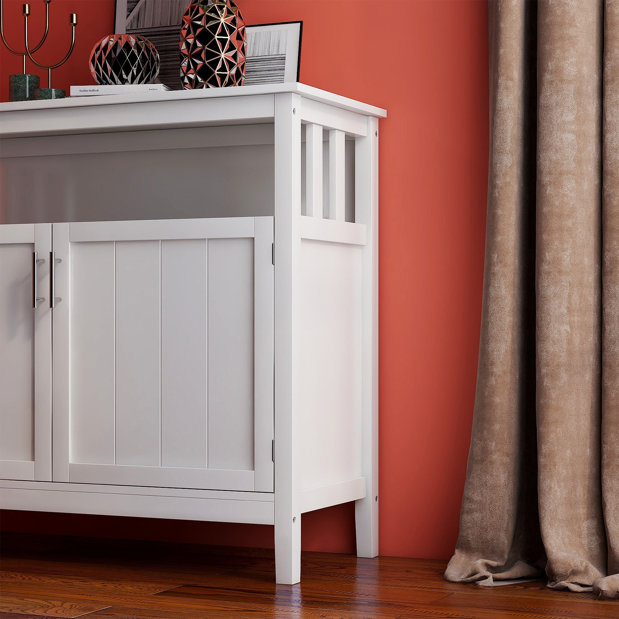 Kitchen storage sideboard and buffet server cabinet-White - Grand Goldman Shop
