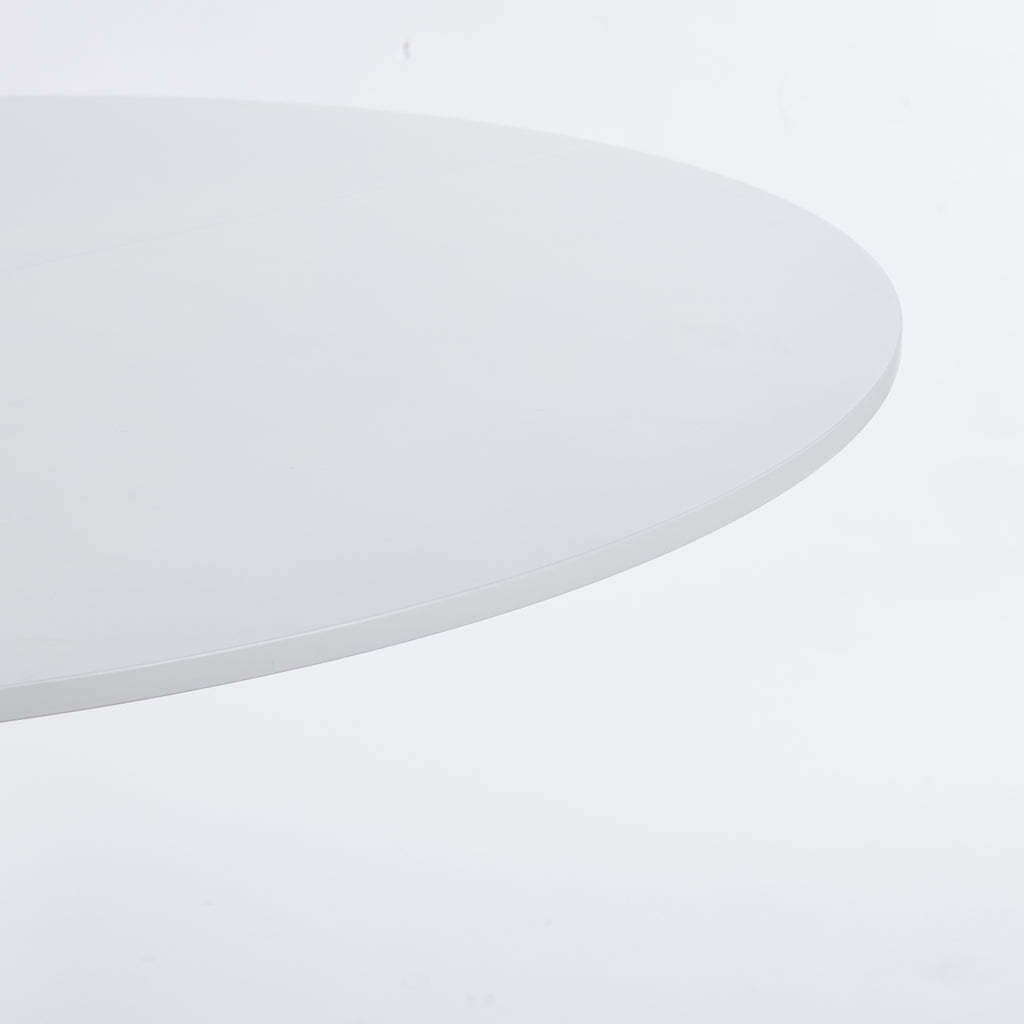 Mid-Century White Tulip Table with Round MDF Top and Metal Pedestal for 4-6 People, Coffee Table, Dining Table - Grand Goldman Shop
