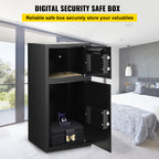 Large Double Door Security Safe Box 2.6 Cubic Feet Steel Safe Box Strong Box with Digital Lock for Money Gun Jewelry Black - 