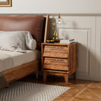 2 Set Nightstands Features Vintage-style and Bevel Design, Made of MDF, Mid Century Modern Nightstand, Night Stand for Bedroom - Grand Goldman Shop