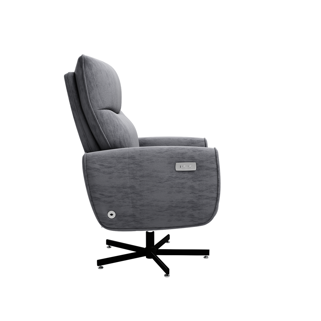 Power Swivel Recliner Chair, Electric Reclining with USB & Type-C Charging, 360° Swivel Velvet Upholstered Accent Chair, for 