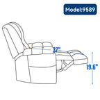 Dual Motor Heat Massage Infinite Position Up to 350 LBS Electric Power Lift Recliners with Power-Remote, Medium-firm and Heavy Duty, Grey - Grand Goldman Shop