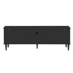68.9'' Retro TV Stand for TVs up to 75 Inches, Entertainment Center Media Console with Fluted Glass Doors and Five Solid Wood Legs for Living room - Grand Goldman Shop