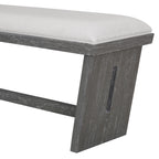 TREXM 6-Piece Retro Dining Table Set for 6, 60' Wood Kitchen Table and Chairs Set of 4 with Bench Designed Trestle Base for kitchen & Dining Room (Gray) - Grand Goldman Shop