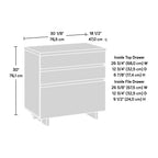 Lateral File with Large Drawers, Off White and Gray finish - Grand Goldman