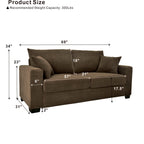 69-inch Two-Seater Sofa with Textured Fabric, Comfortable Upholstered Couch in , Wood and Fabric Frame with Sturdy Plastic Legs for Living Room, Apartment, Office - Grand Goldman Shop