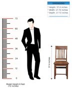 Solid Wood Leather Slatted Dining Chair - Grand Goldman