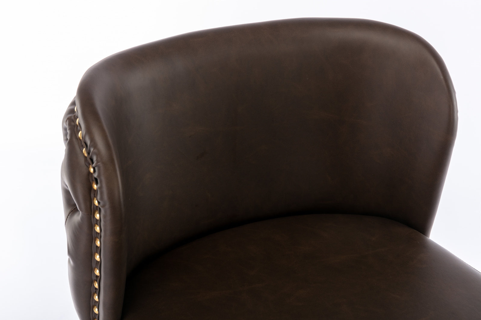 A&A Furniture,Swivel Barstools Adjusatble Seat Height, Modern PU Upholstered Bar Stools with  the whole Back Tufted, for Home Pub and Kitchen Island（Brown, Set of 2） - Grand Goldman Shop