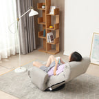 Modern Gray with Metal Frame Swivel Game Lounge Chair with Adjustable Headrest and Waist Support – 360-Degree Rotatable Leisure Chair for Living Room - Grand Goldman Shop