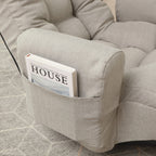 Modern Gray with Metal Frame Swivel Game Lounge Chair with Adjustable Headrest and Waist Support – 360-Degree Rotatable Leisure Chair for Living Room - Grand Goldman Shop
