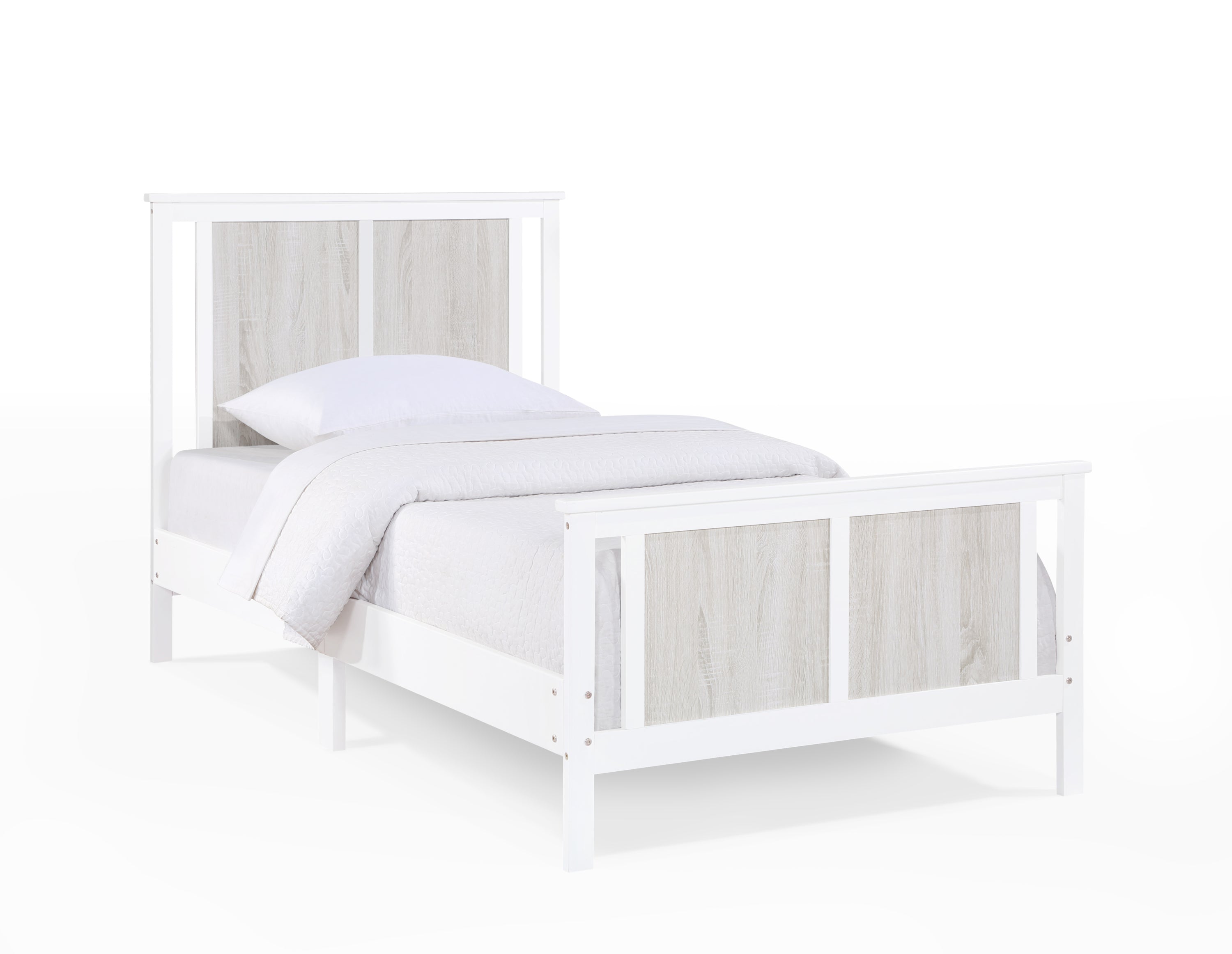 Connelly Twin Bed White/Rockport Gray | Premium Home Decor - Grand Goldman