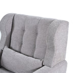Modern Accent Chair Chenille Arm Chairs for Living Room Upholstered Comfy Soft Padded Lounge Chair with Pillow Solid Wood Leg Gray - Grand Goldman Shop