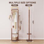 Coat Racks solid wood hanger 15.7* 11.8*71in Solid environmental protection easy to assemble beautiful can be placed in the bedroom/entrance/living room (Walnut) - Grand Goldman Shop
