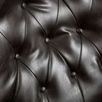 Contemporary Style Push Back Recliner with Button-Tufted Stitching and Nailhead Trim in Dark Brown PU - Grand Goldman Shop
