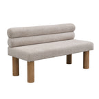 Upholstered Dining Bench, End of Bed, Entryway Bench, Ottoman for Dining Room, Bedroom, Living Room, Rubber Wood Leg 300 LBS Support, Light Grey - Grand Goldman Shop